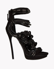 Sexy Luxury women lace up multi color rope gladiator sandals